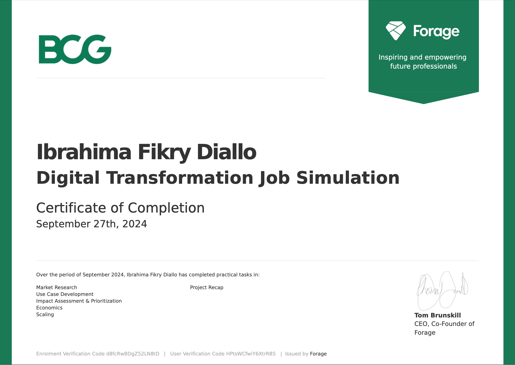 BCG Digital Transformation Certificate