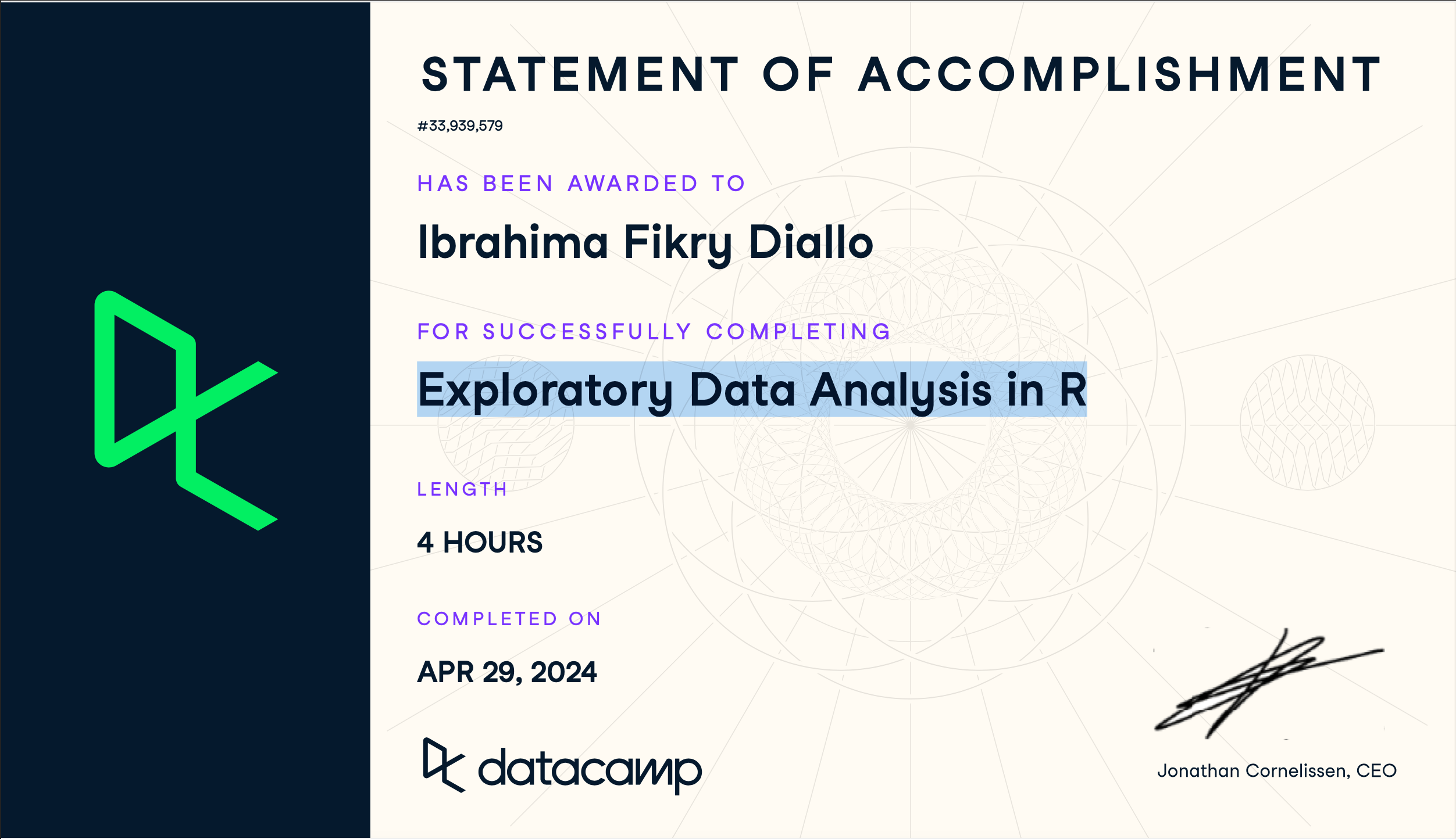 Exploratory Data Analysis in R Certificate