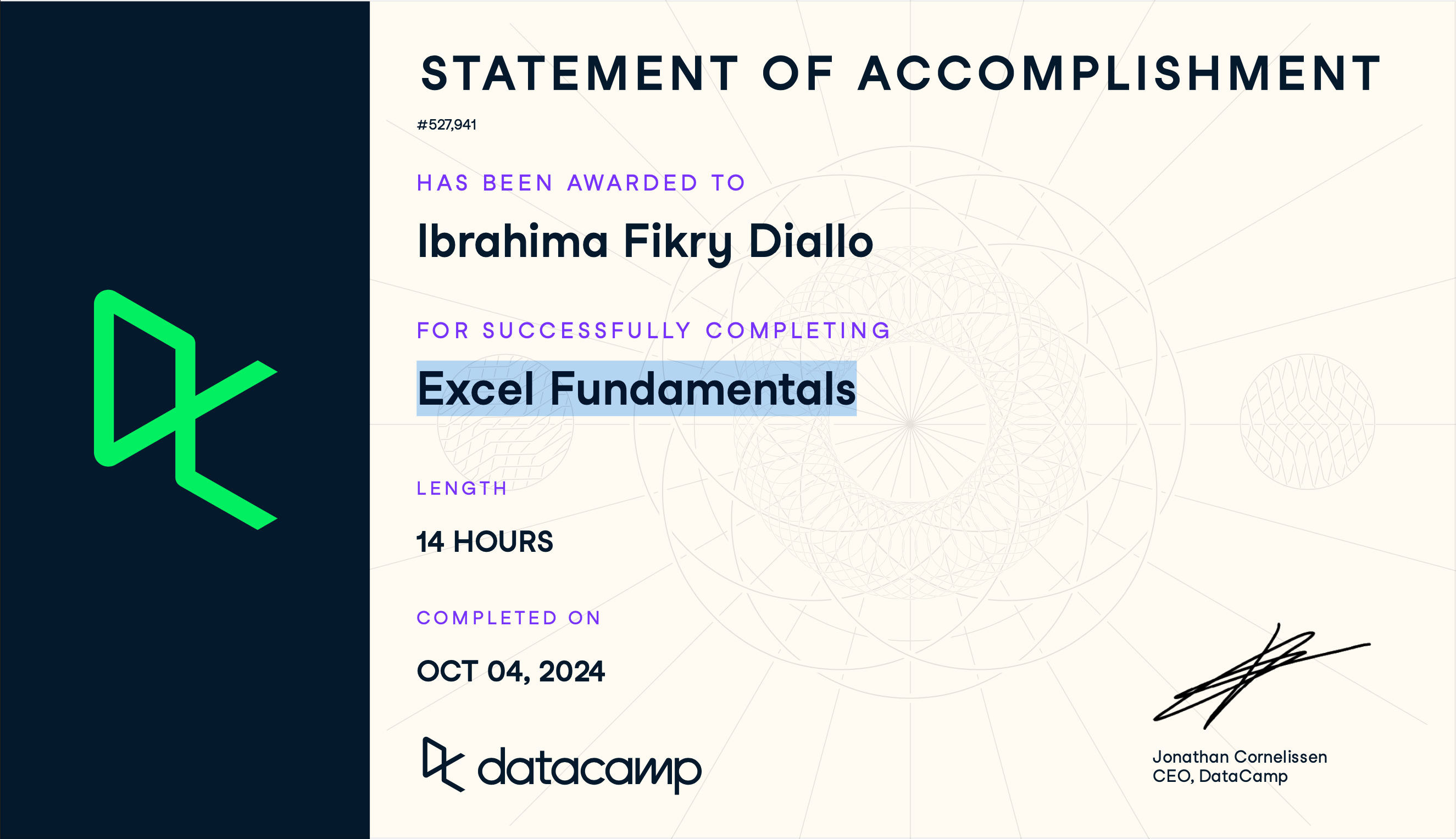 Excel Fundamentals Certificate