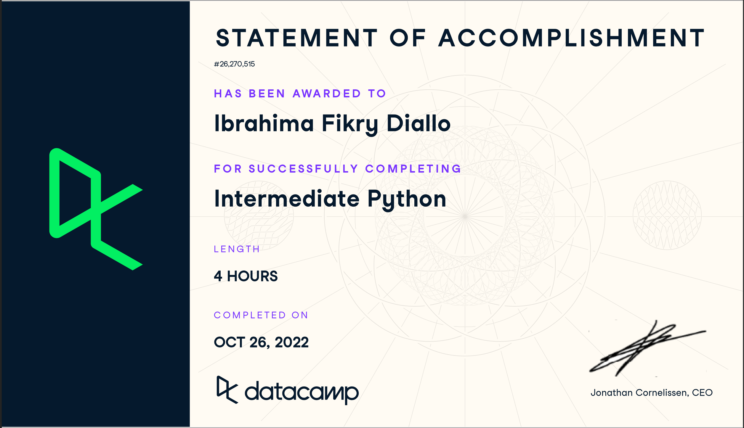 Intermediate Python Certificate