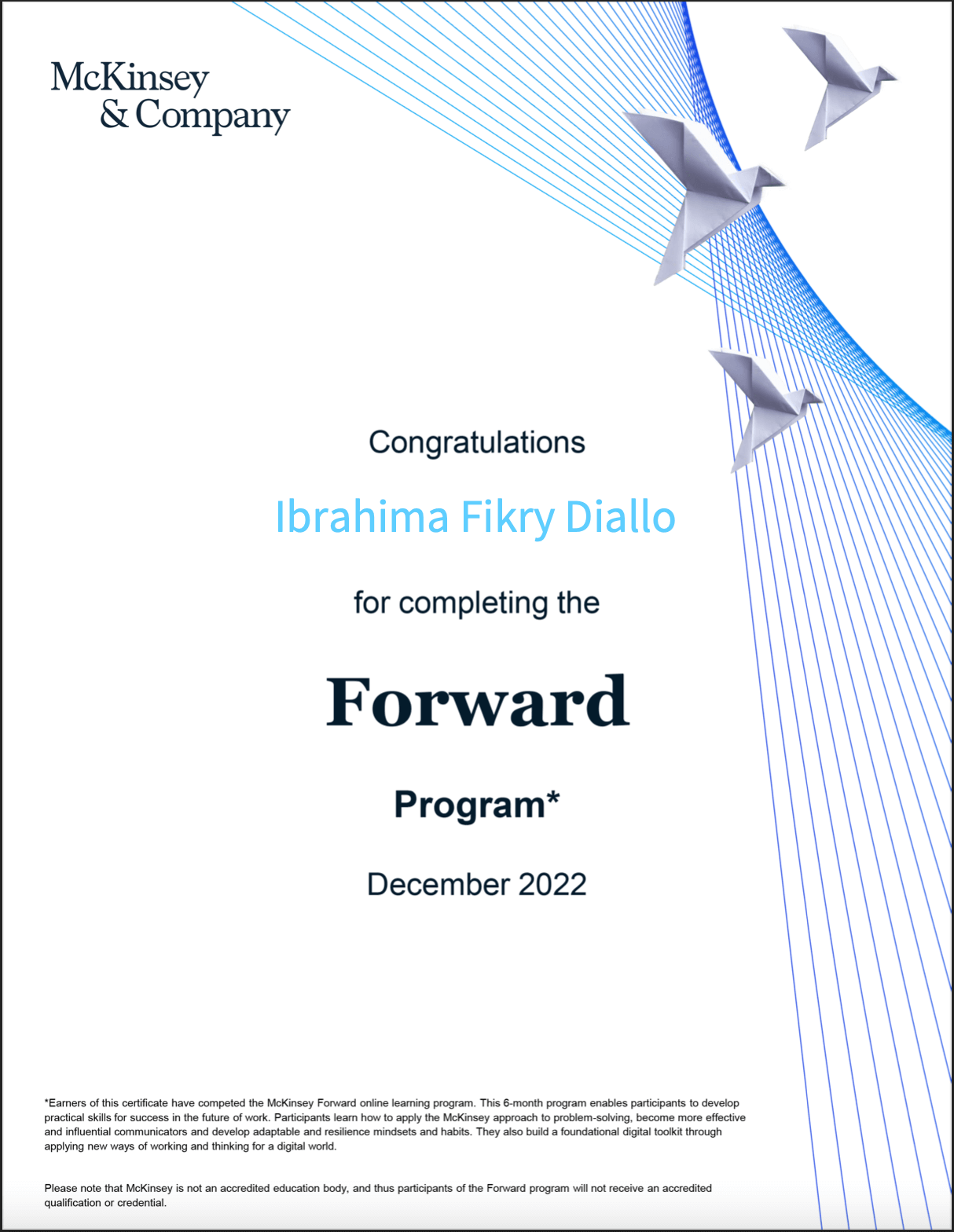 McKinsey Forward Certificate